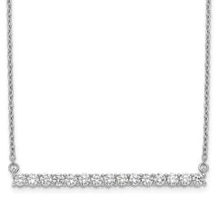 14k White Gold Diamond Bar 18 inch Necklace
