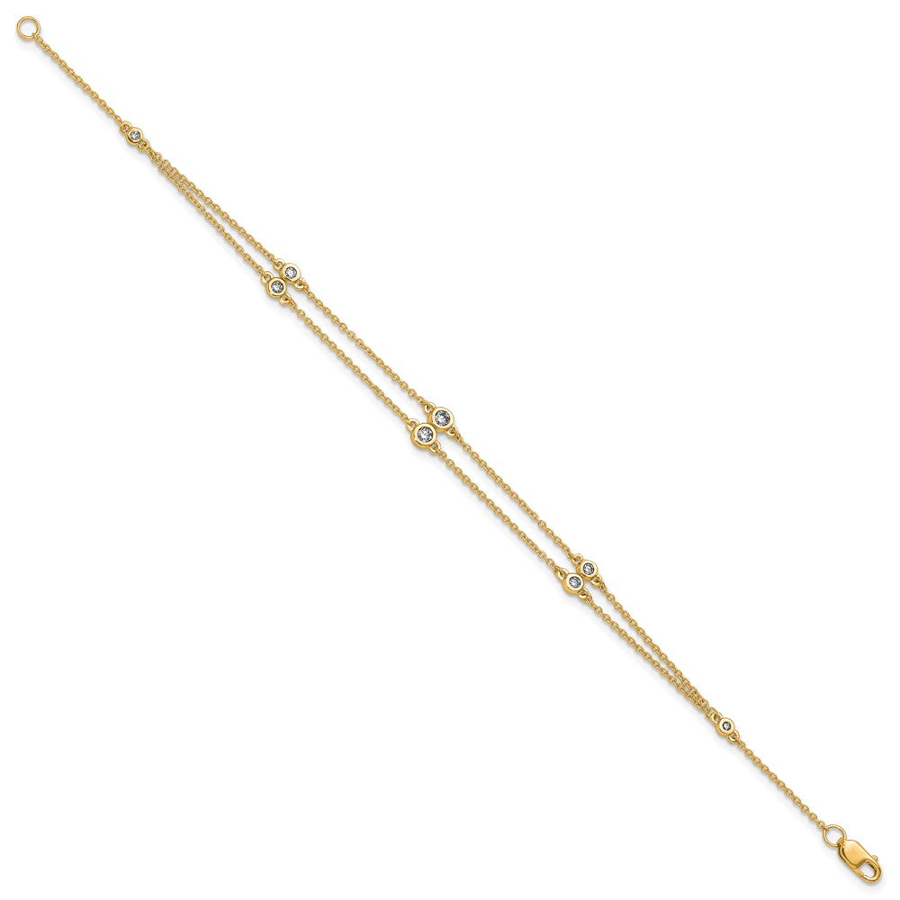 14k Diamond Multi Station Double Strand Bracelet