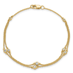 14k Diamond Multi Station Double Strand Bracelet