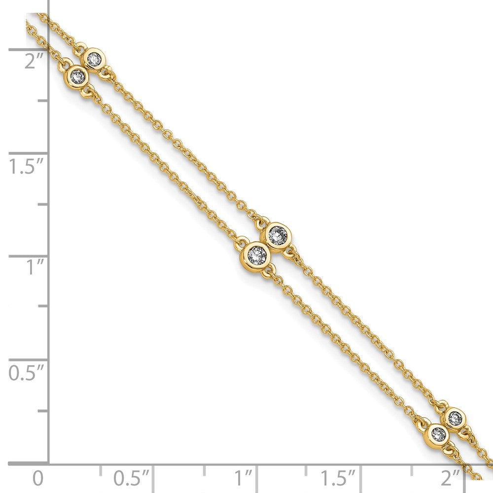 14k Diamond Multi Station Double Strand Bracelet