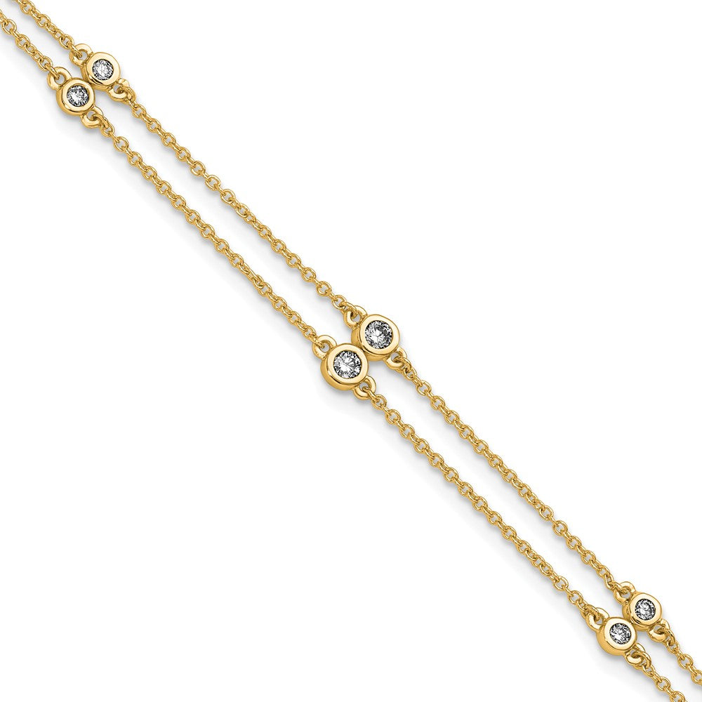 14k Diamond Multi Station Double Strand Bracelet