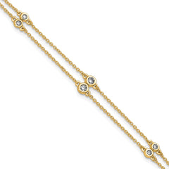14k Diamond Multi Station Double Strand Bracelet