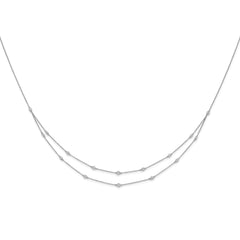 14k White Gold Complete 1/2 carat Diamond Multi-Station Double Strand 18 inch Necklace