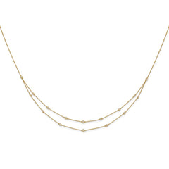 14k Complete 1/2 carat Diamond Multi-Station Double Strand 18 inch Necklace