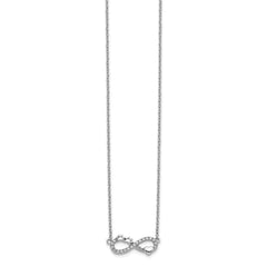 14k White Gold Diamond Infinity Pawprint/Heart 18 inch Necklace