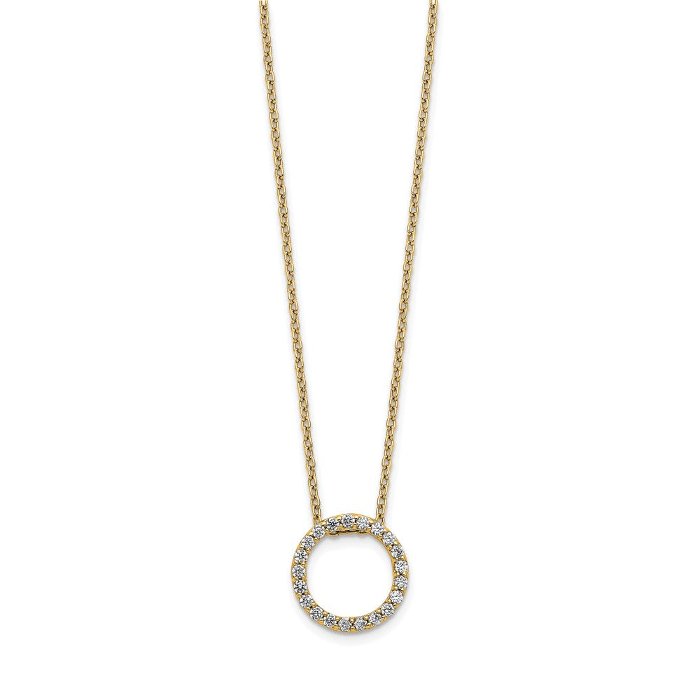 14k Diamond Circle 18 inch Necklace