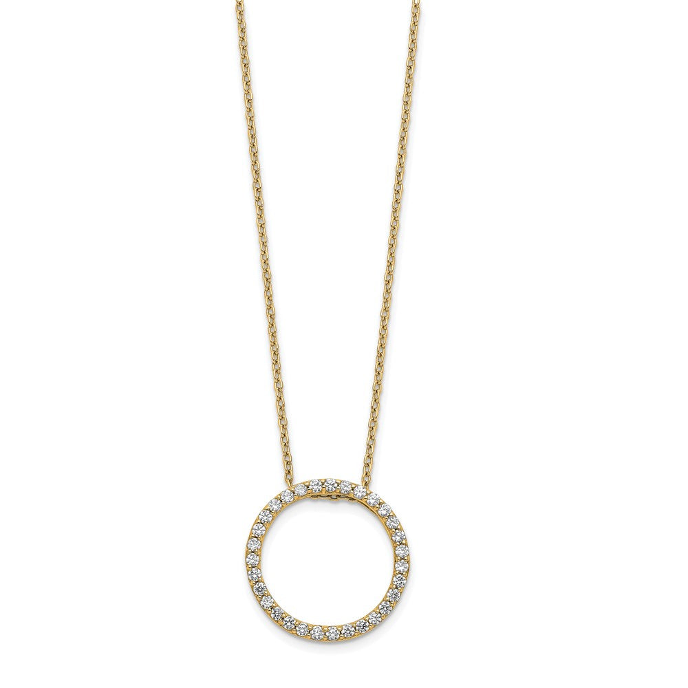14k Diamond Circle 18 inch Necklace