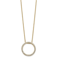 14k Diamond Circle 18 inch Necklace