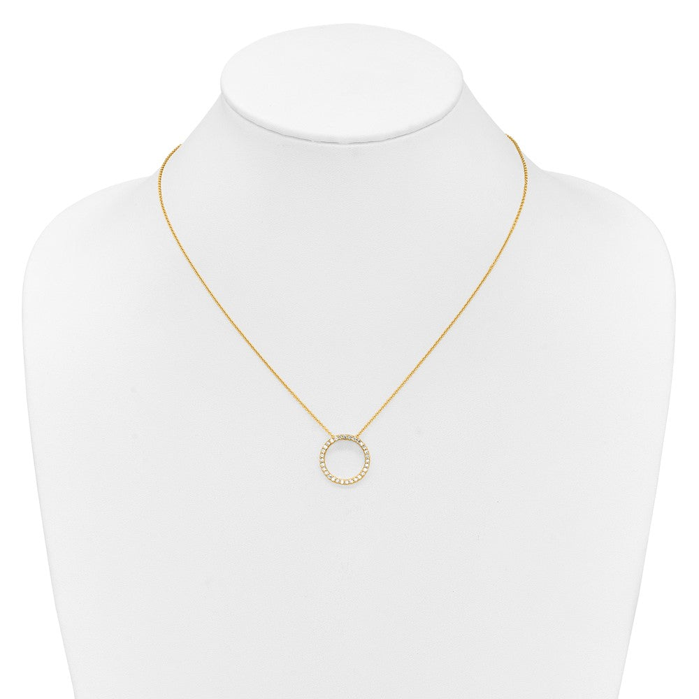 14k Polished 1/2 carat Diamond Circle 18 inch Necklace - 2