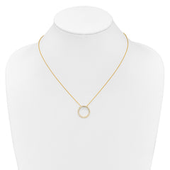 14k Polished 1/2 carat Diamond Circle 18 inch Necklace - 2