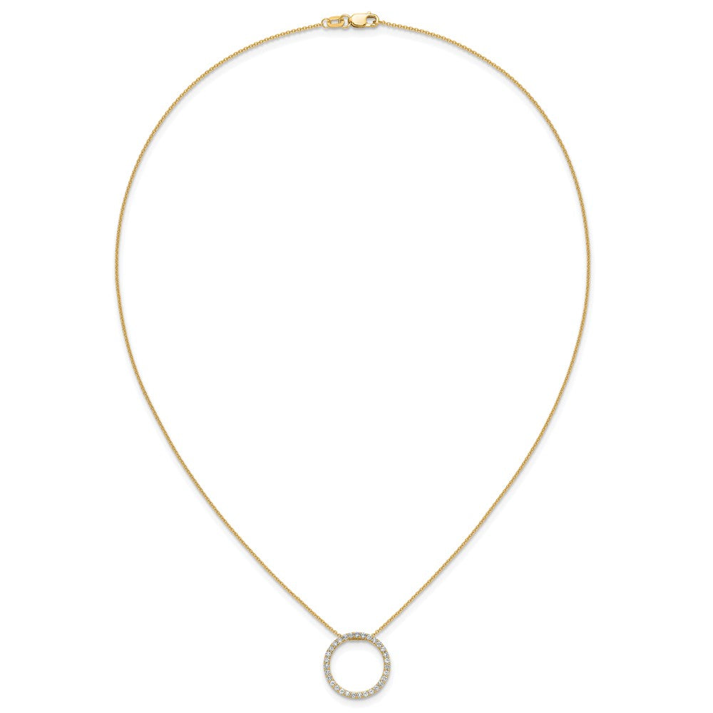 14k Polished 1/2 carat Diamond Circle 18 inch Necklace - 2