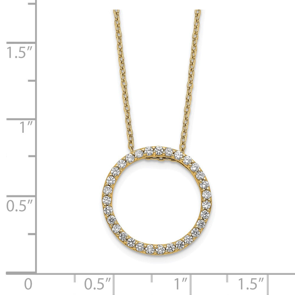 14k Polished 1/2 carat Diamond Circle 18 inch Necklace - 2