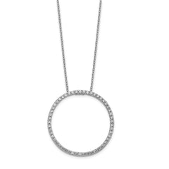 14k White Gold Diamond Circle 18 inch Necklace