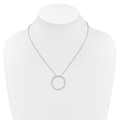 14k White Gold 3/4 carat Diamond Circle 18 inch Necklace