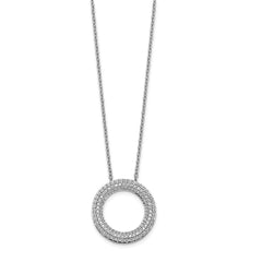 14k White Gold 5/8 carat Diamond Circle 18 inch Necklace - 2