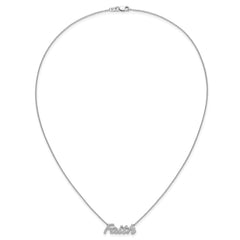 14k White Gold 1/4 carat Diamond FAITH Script 18 inch Necklace