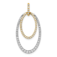 14k Two-tone 1/2 carat Diamond Double Oval Pendant