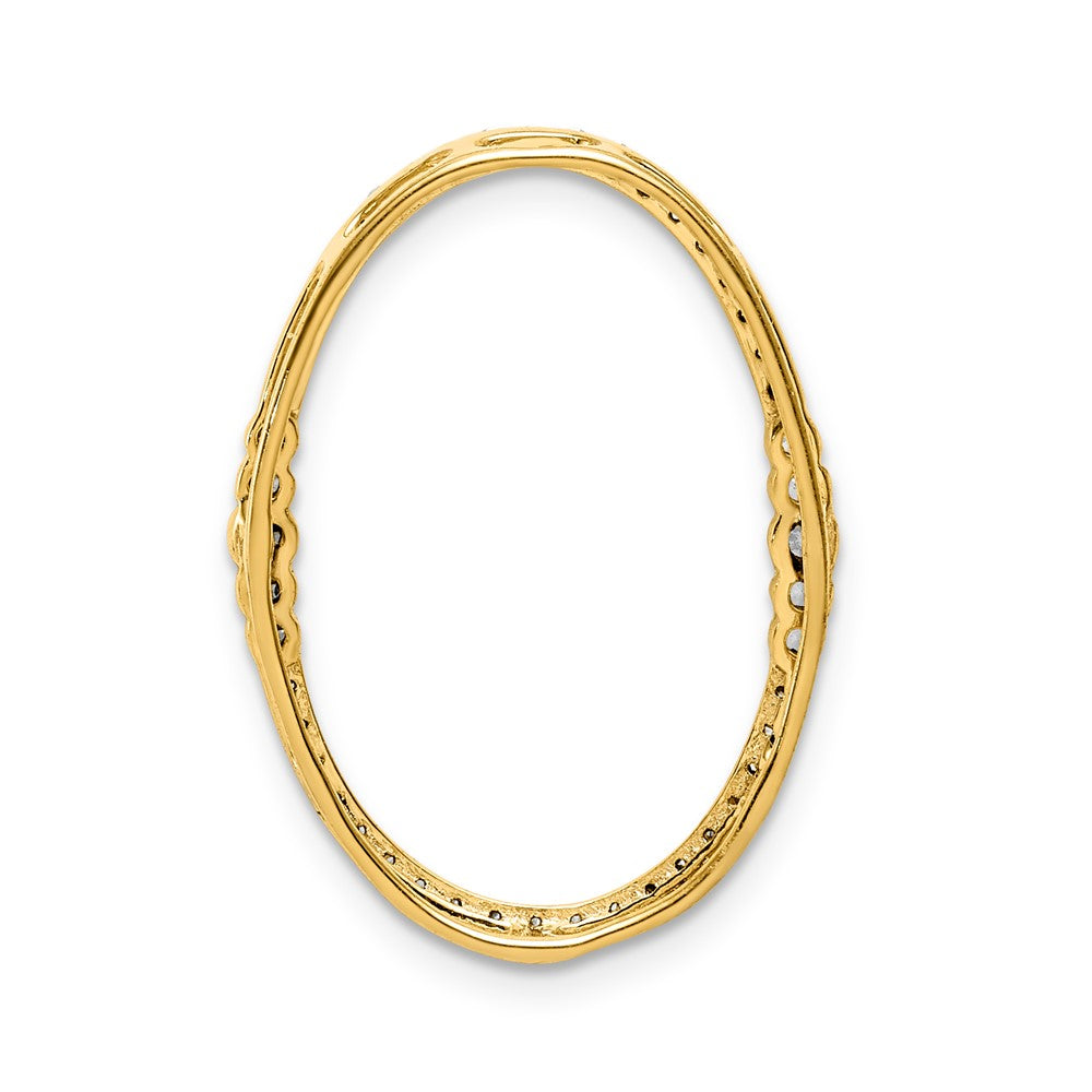 14k White Gold 1/4ct. Diamond Oval Chain Slide