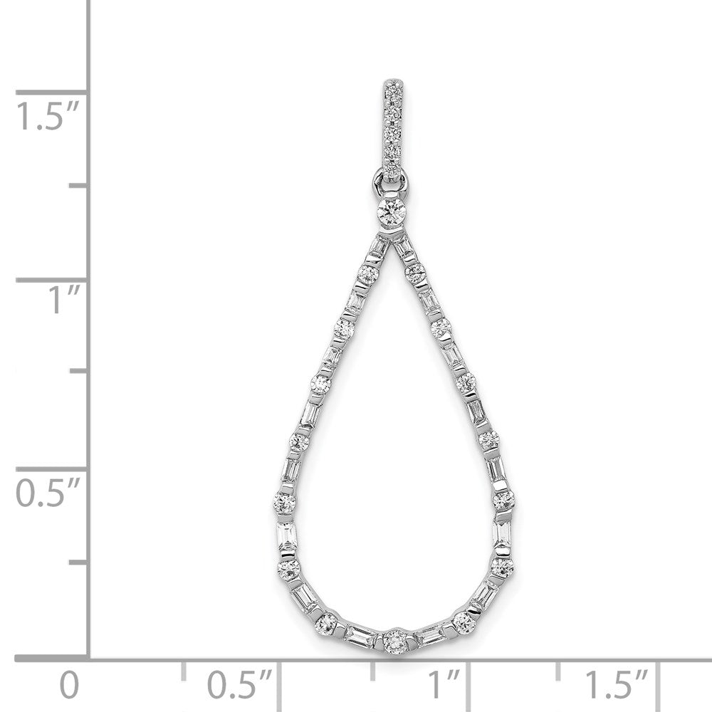 14k White Gold 1/2ct. Diamond Teardrop Pendant