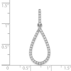 14k White Gold 1/2 carat Diamond Teardrop Pendant - 2