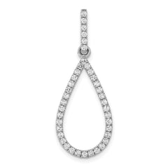 14k White Gold 1/2 carat Diamond Teardrop Pendant - 2