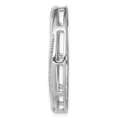 14k White Gold 1/5ct. Diamond Fancy Twist Circle Chain Slide