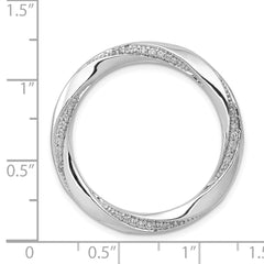 14k White Gold 1/5ct. Diamond Fancy Twist Circle Chain Slide