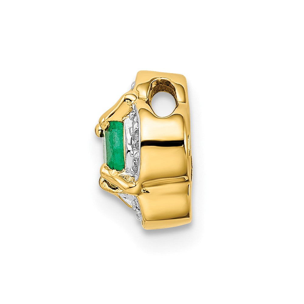14k Diamond and .25 Emerald Fancy Chain Slide