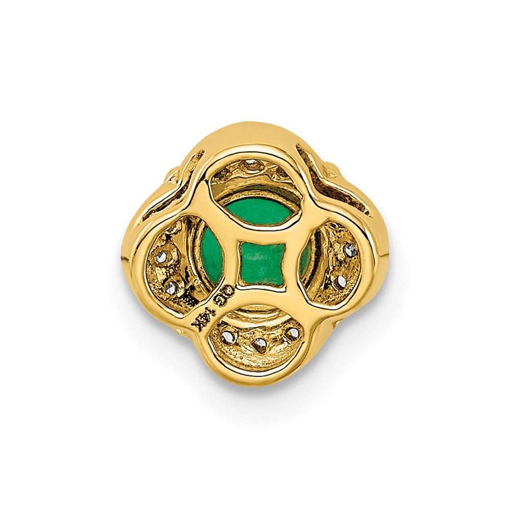 14k Diamond and .25 Emerald Fancy Chain Slide