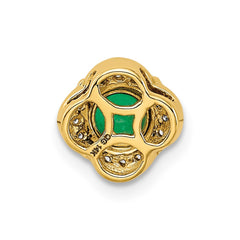 14k Diamond and .25 Emerald Fancy Chain Slide