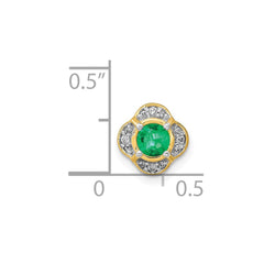 14k Diamond and .25 Emerald Fancy Chain Slide