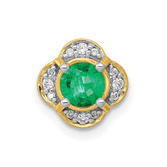 14k Diamond and .33 Emerald Fancy Chain Slide