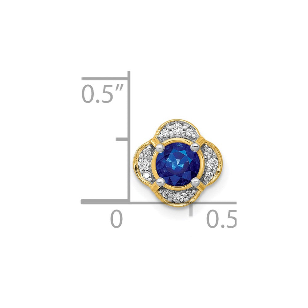14k 1/15ct. Diamond and .33 Sapphire Fancy Chain Slide