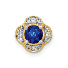 14k Polished Diamond and .33 Sapphire Fancy Chain Slide