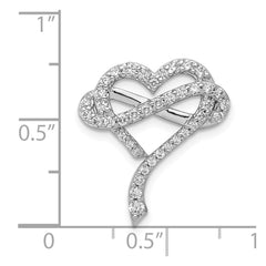 14k White Gold 1/2ct. Diamond Infinity and Heart Chain Slide
