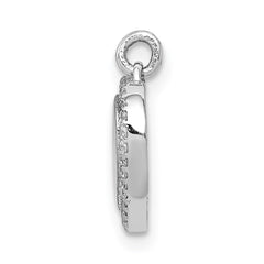14k White Gold 1/10ct. Diamond Fancy Polished Heart Pendant