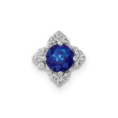 14k White Gold Diamond and Sapphire Chain Slide