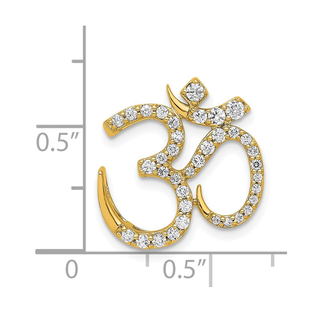 14k 3/8ct. Diamond Om Chain Slide