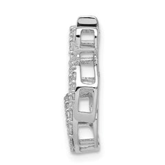 14k White Gold 3/8ct. Diamond Om Symbol Chain Slide