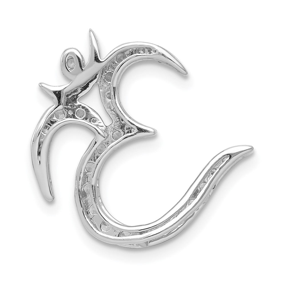 14k White Gold 3/8ct. Diamond Om Symbol Chain Slide