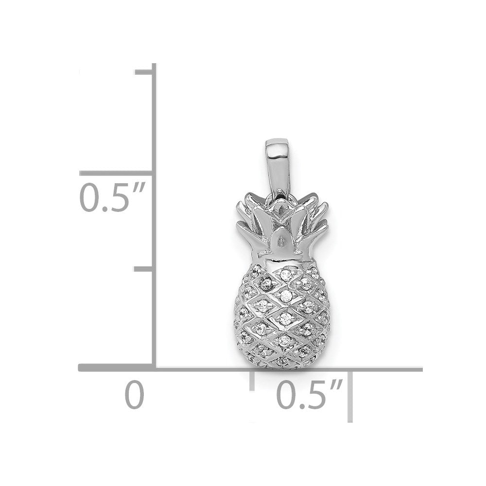 14k White Gold Diamond Pineapple Pendant