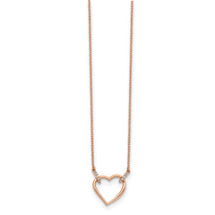 14k Rose Gold 1/20 carat Diamond Heart 18 inch Necklace