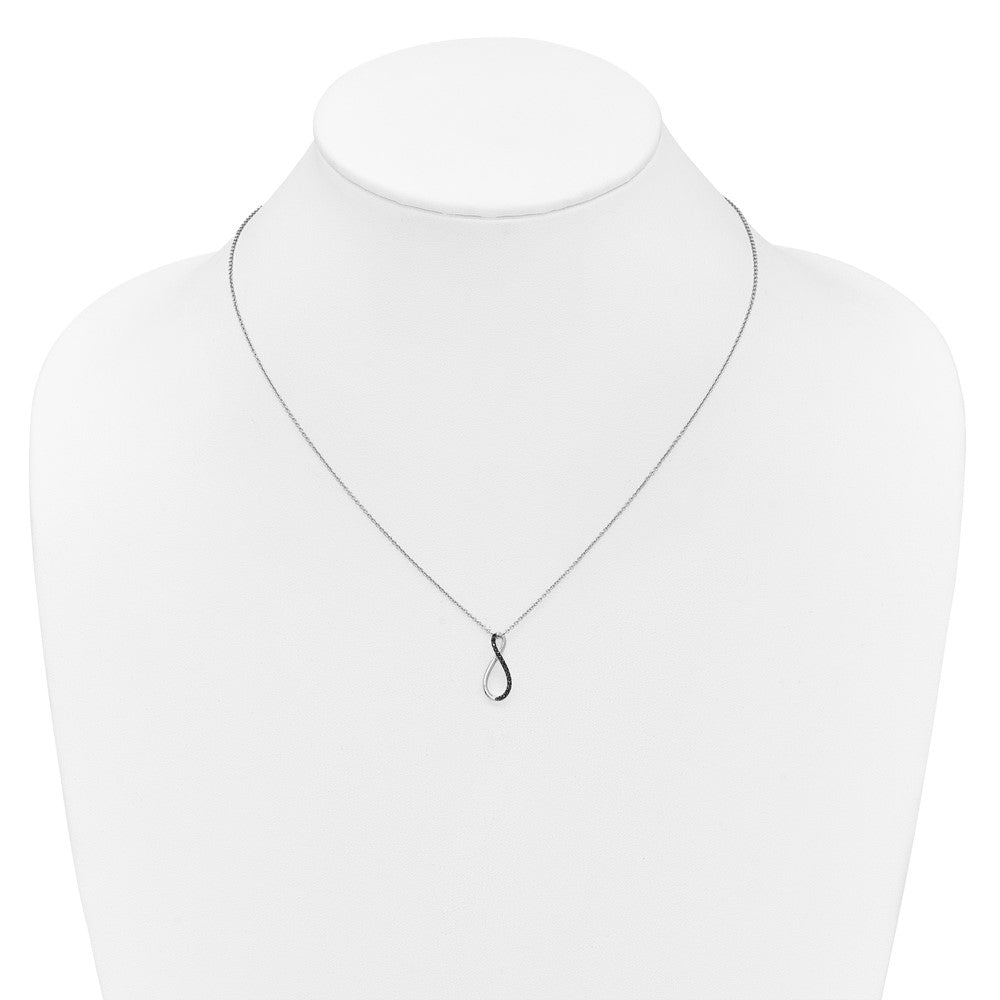 14k White Gold Black Diamond 18 inch Necklace