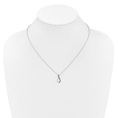 14k White Gold Black Diamond 18 inch Necklace