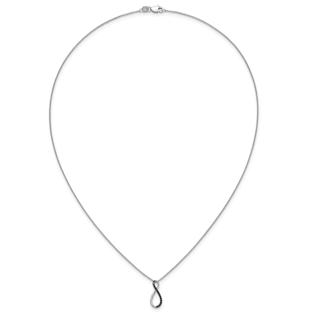 14k White Gold Black Diamond 18 inch Necklace