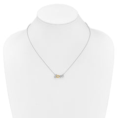 14k Two-tone LOVE Moving .03 carat Diamond 18 inch Necklace