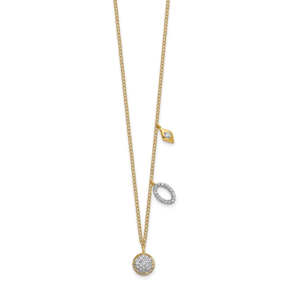 14k Diamond Circles 18 inch Necklace