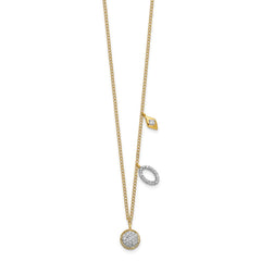 14k Diamond Circles 18 inch Necklace