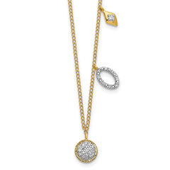 14k Diamond Circles 18 inch Necklace