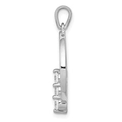 14k White Gold Complete 3/8 carat Diamond Three-Stone Circle Pendant